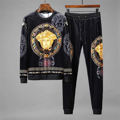 versace joggers men's|velvet tracksuit men's versace.